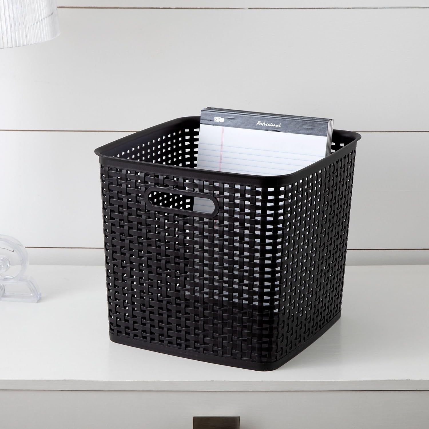 Amazon.com: Advantus 37519 Extra Large Plastic Weave Bin Black